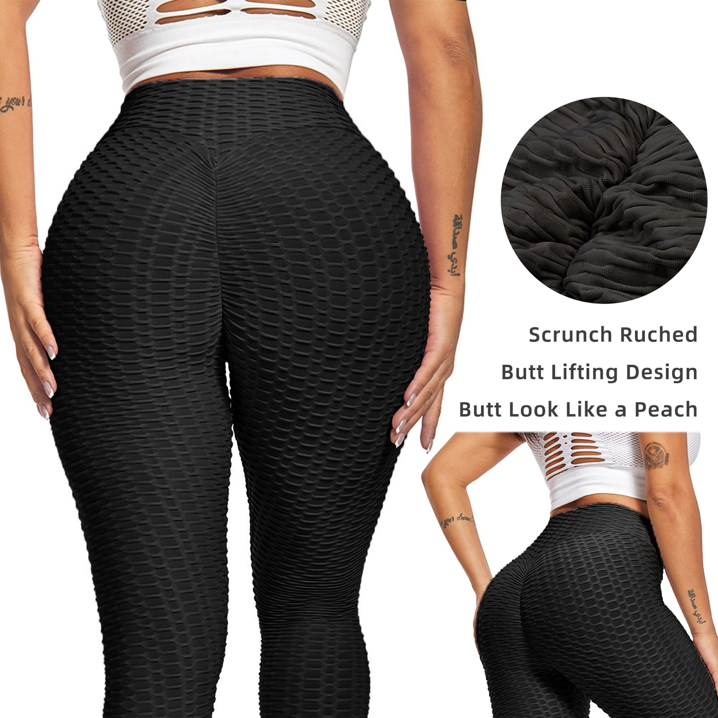 High Waist Bubble Textured Leggings