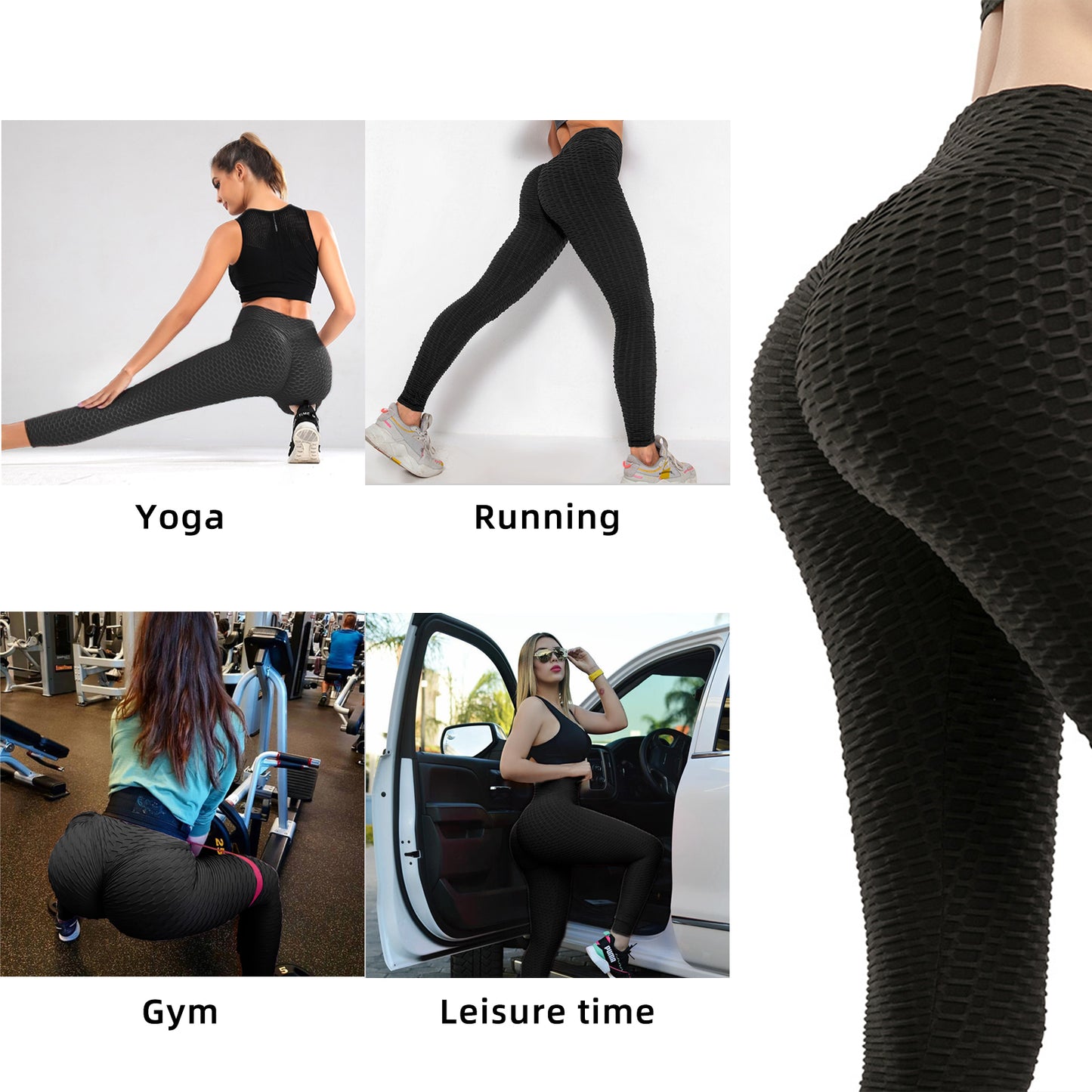High Waist Bubble Textured Leggings